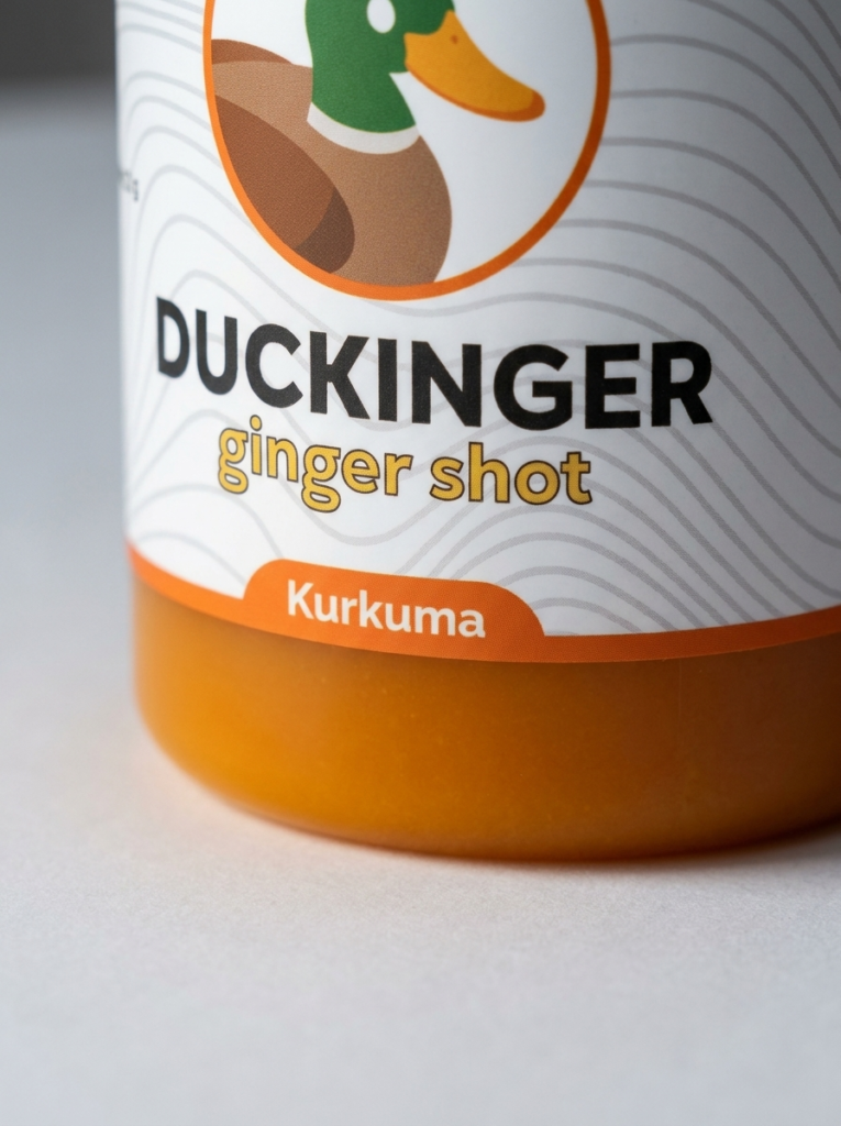 Duckinger Kurkuma Shot 500ml – detail etikety